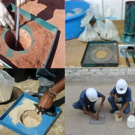 Essai de densité sur site à Tours : méthode du cône de sable